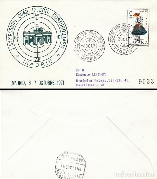 Sellos: A&Ntilde;O 1971, MADRID, PRIMER CONGRESO SOBRE POSTUROGRAFIA, SOBRE CIRCULADO