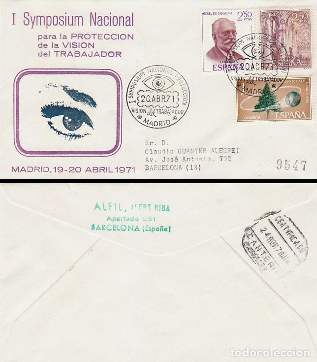 Sellos: A&Ntilde;O 1971, MADRID, SYMPOSIO NACIONAL SOBRE PROTECCION LA VISION DEL TRABAJADOR SOBRE ALFIL CIRCULADO