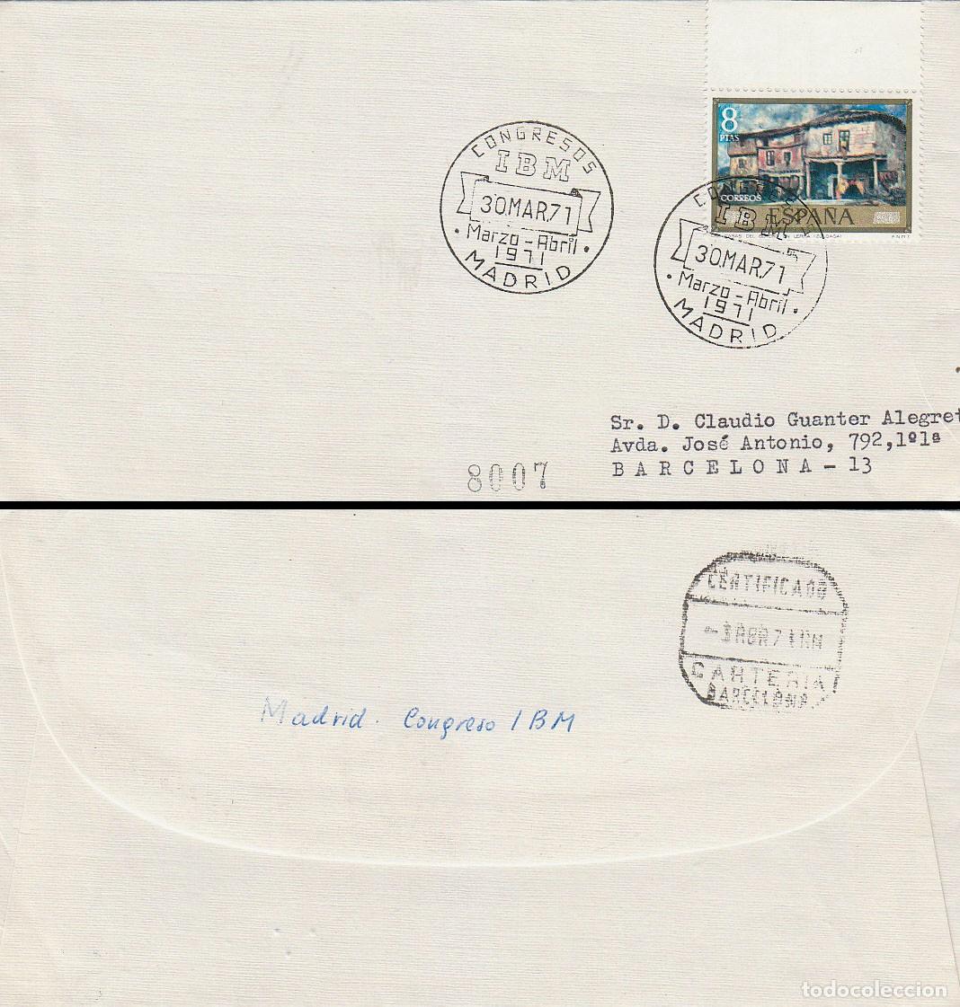 Sellos: A&Ntilde;O 1971, MADRID, CONGRESOS DE IBM, SOBRE CIRCULADO