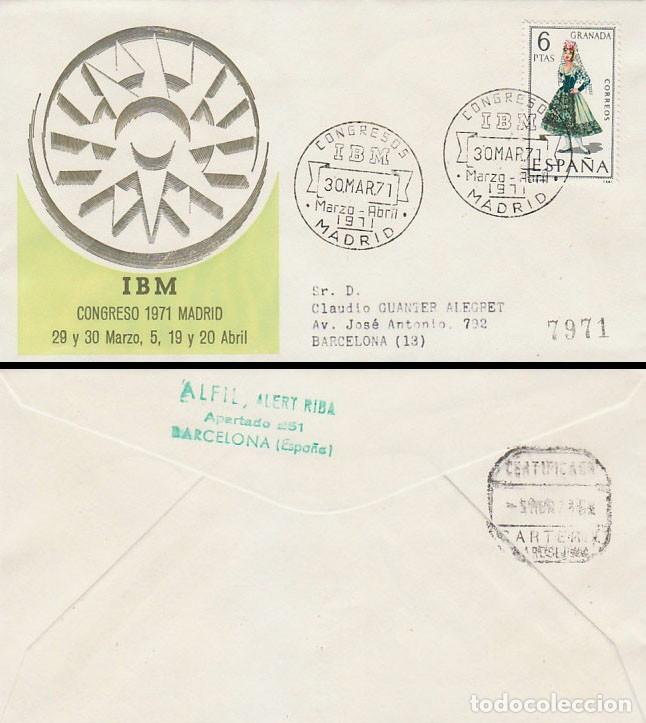 Sellos: A&Ntilde;O 1971, MADRID, CONGRESOS DE IBM, SOBRE DE ALFIL CIRCULADO
