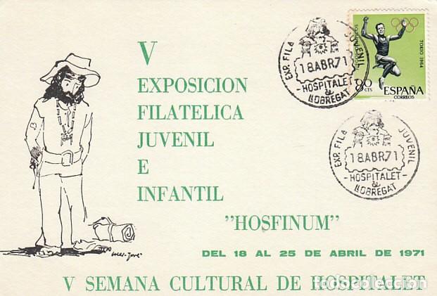 Sellos: A&Ntilde;O 1971, HOSPITALET DE LLOBREGAT (BARCELONA), EXPOSICION FILATELICA JUVENIL
