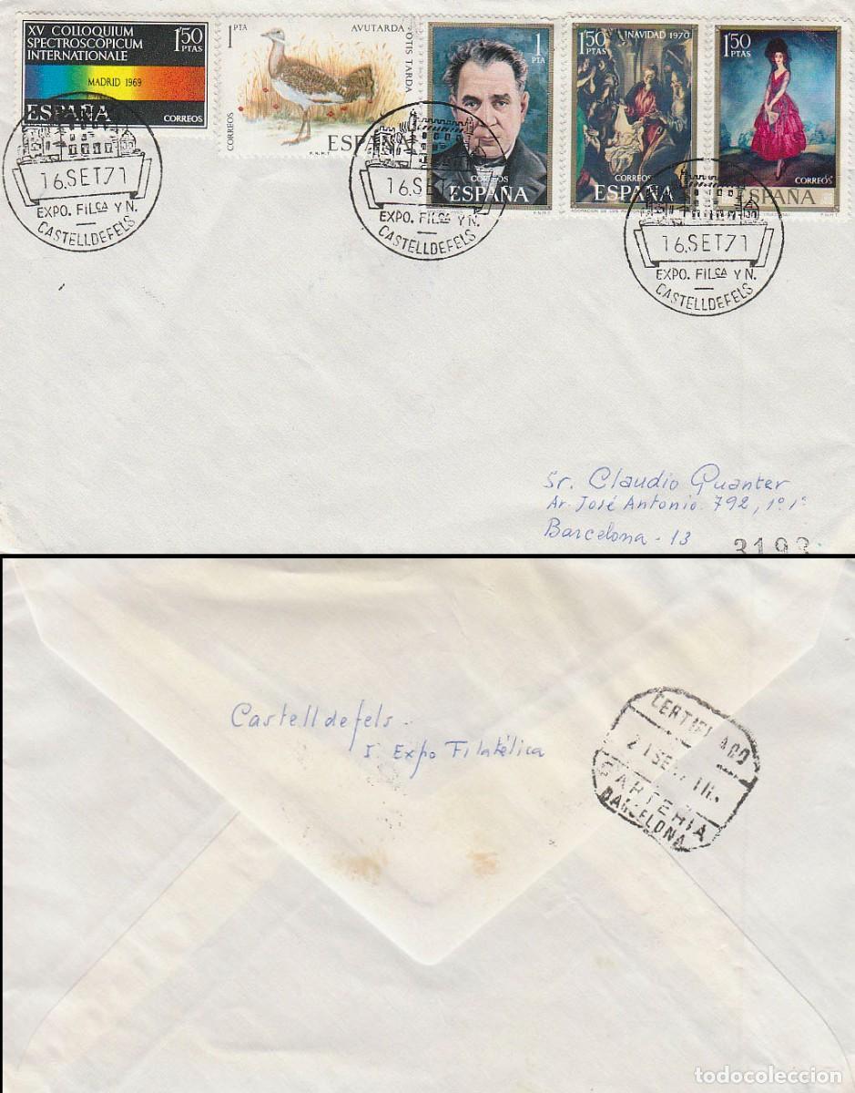 Sellos: A&Ntilde;O 1971, CASTELLDEFELS, CASTILLO - Foto 1