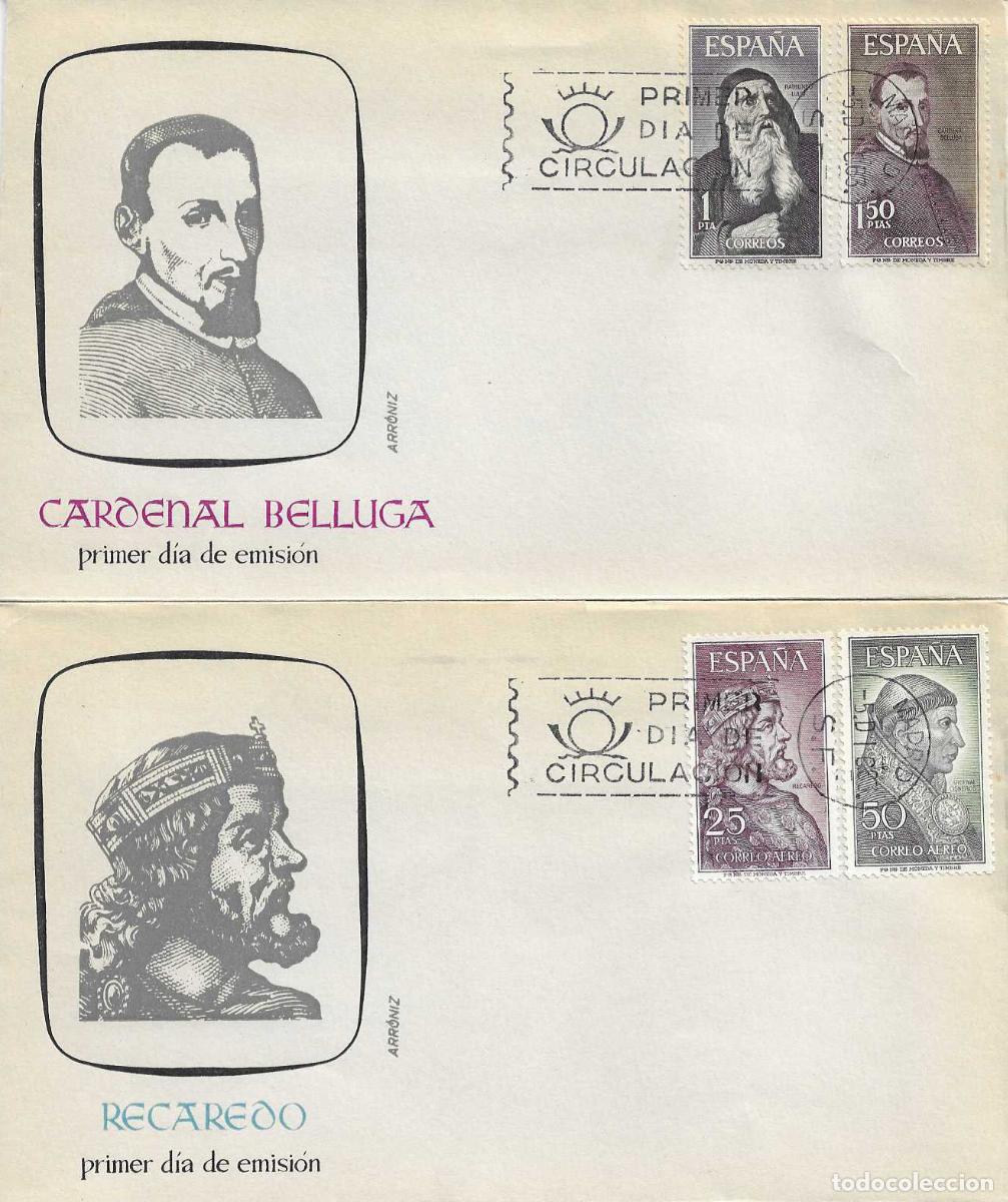 Sellos: PERSONAJES ESPA&Ntilde;OLES 1963 (EDIFIL 1536/39) EN DOS SPD DE ARRONIZ MOD 2 SIN CIRCULAR RAROS ASI XZX
