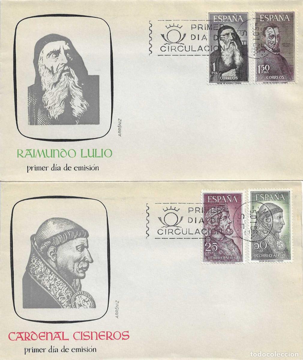 Sellos: PERSONAJES ESPA&Ntilde;OLES 1963 (EDIFIL 1536/39) EN DOS SPD DE ARRONIZ MOD 1 SIN CIRCULAR RAROS ASI XZX