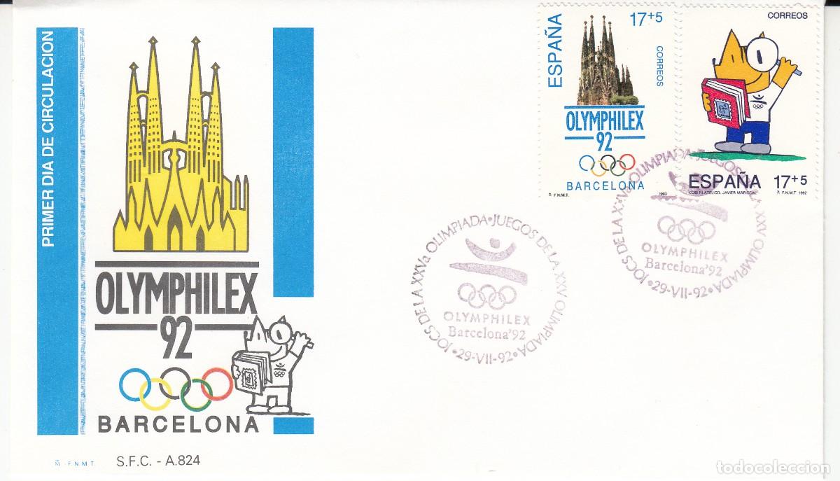 Sellos: BARCELONA 92 MATASELLOS OLYMPHILEX EN SOBRE