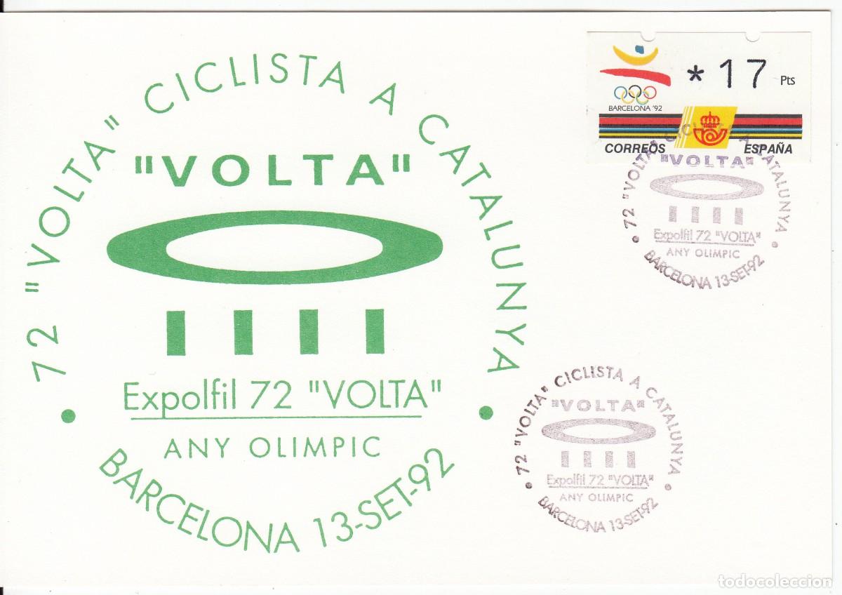 Sellos: BARCELONA 92 MATASELLOS VOLTA CICLISTA - 1992 EN TARJETA