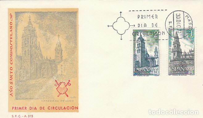 Sellos: EDIFIL 2063 Y 65, CATEDRAL DE SANTIAGO Y CATEDRAL DE LUGO, PRIMER DIA 30-12-1971 SFC