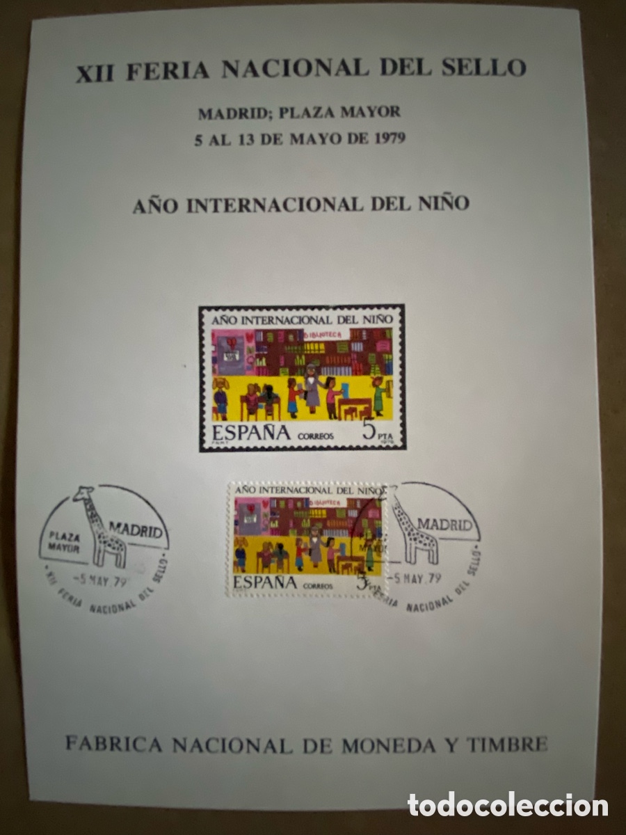 Sellos: TARJETA XII FERIA NAL DEL SELLO PLAZA MAYOR. 1979