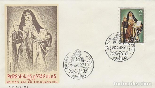 Sellos: EDIFIL 2028. SANTA TERESA DE JESUS, MATASDELLO DE EXPSOICION DE PRIMER DIA DE CIRCULACION 20-4-1971