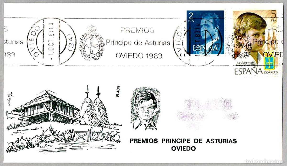 Sellos: Matasellos rodillo PREMIOS PRINCIPE DE ASTURIAS 1983. Oviedo, Asturias, 1983
