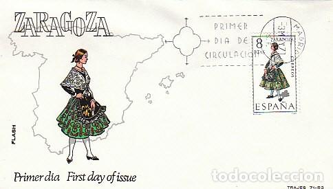 Sellos: EDIFIL 2018, TRAJE REGIONAL DE ZARAGOZA, PRIMER DIA DE 3-5-1971 SOBRE DE ALFIL