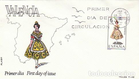 Sellos: EDIFIL 2018, TRAJE REGIONAL DE VALENCIA, PRIMER DIA DE 3-5-1971 SOBRE DE ALFIL