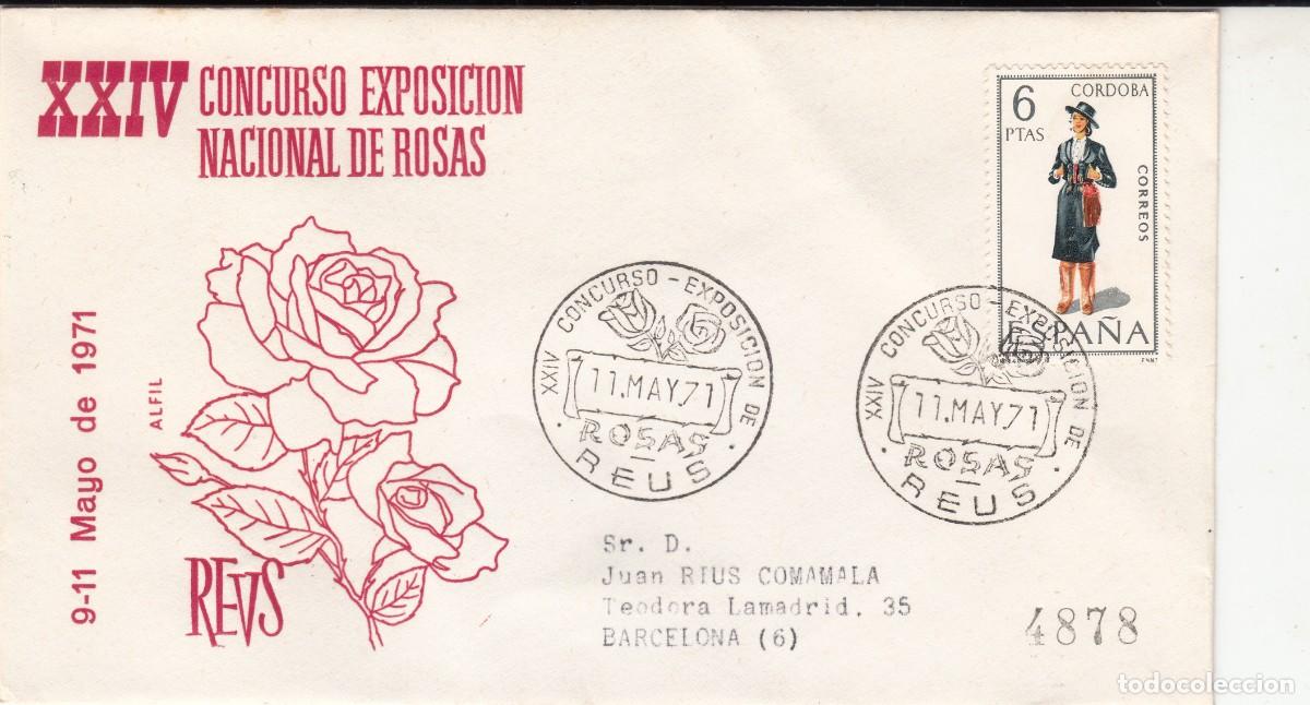 Sellos: MATASELLOS REUS - CONCURSO EXPOSICI&Oacute;N NACIONAL DE ROSAS - 1971