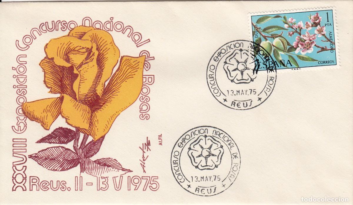 Sellos: MATASELLOS REUS - CONCURSO EXPOSICI&Oacute;N NACIONAL DE ROSAS - 1975