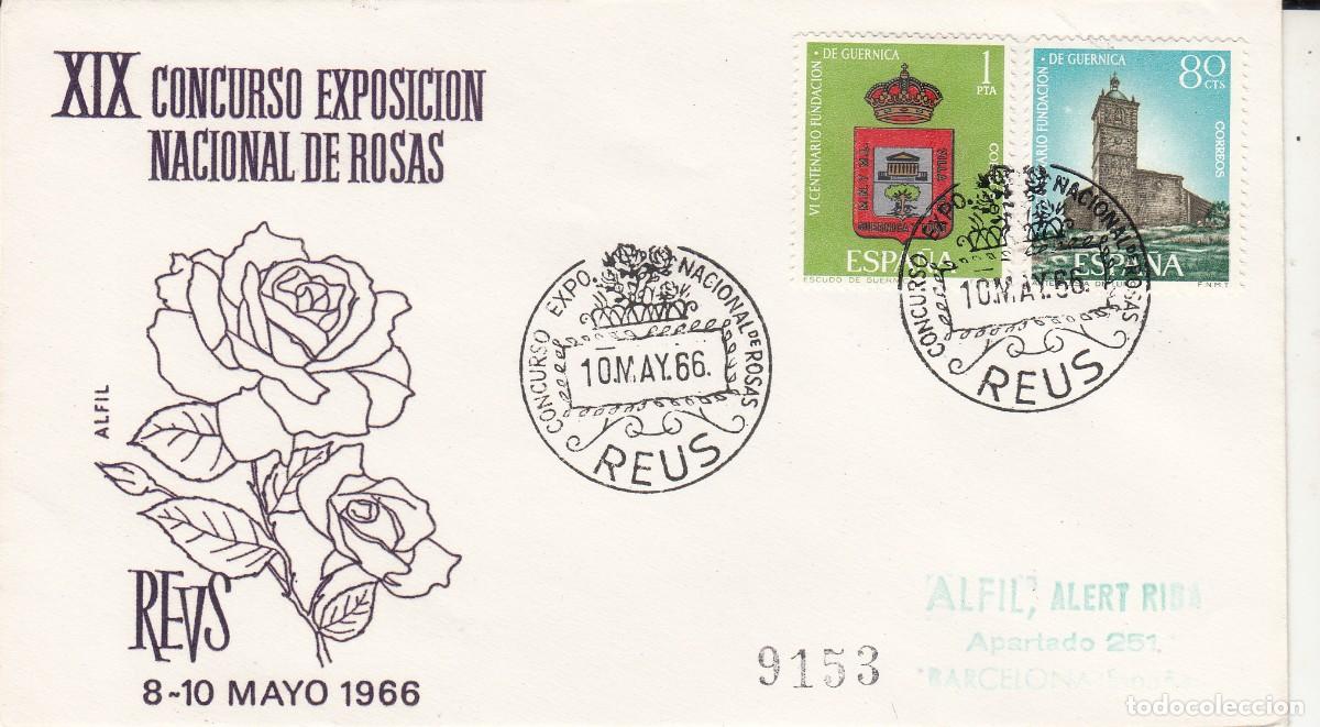 Sellos: MATASELLOS REUS - CONCURSO EXPOSICI&Oacute;N NACIONAL DE ROSAS - 1966
