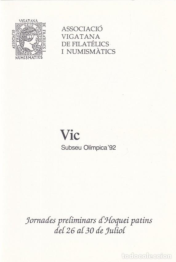 Briefmarken: D&iacute;ptico Barcelona 92 Vic Subseu Ol&iacute;mpica 92 Jornades preliminars d' Hoquei patins - Juegos Ol&iacute;mpicos