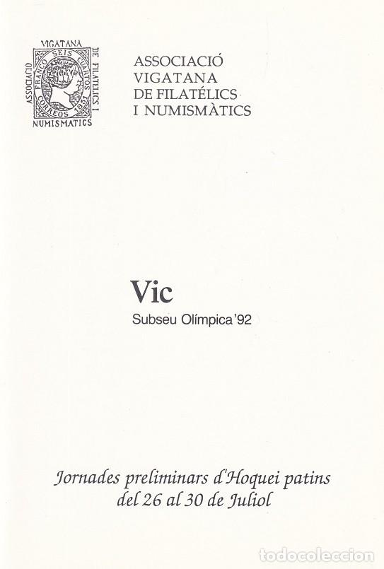 Briefmarken: D&iacute;ptico Barcelona 92 Vic Subseu Ol&iacute;mpica 92 Jornades preliminars d' Hoquei patins - Juegos Ol&iacute;mpicos