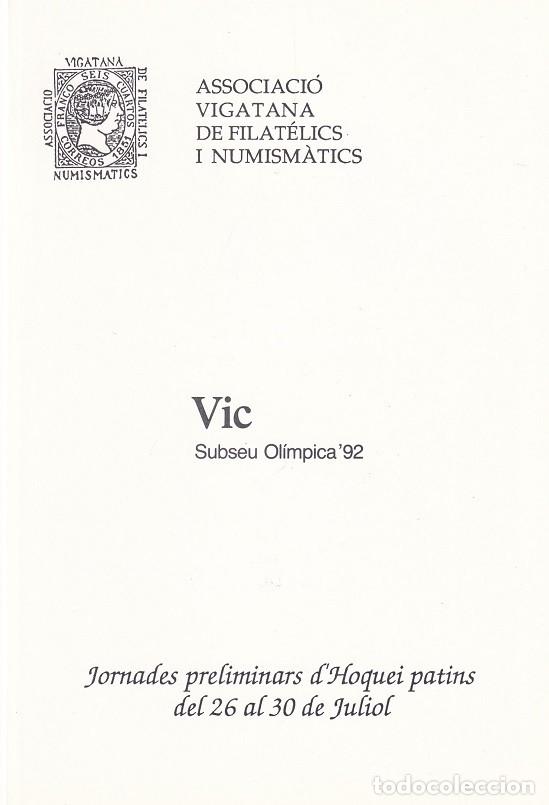 Briefmarken: D&iacute;ptico Barcelona 92 Vic Subseu Ol&iacute;mpica 92 Jornades preliminars d' Hoquei patins - Juegos Ol&iacute;mpicos