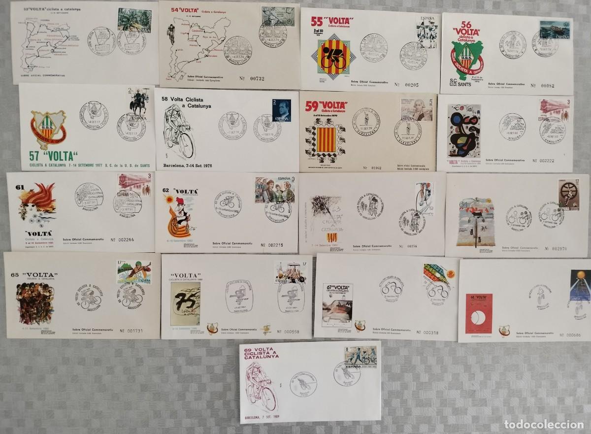Sellos: 17 MATASELLOS VOLTA CICLISTA A CATALUNYA DE 1973 A 1989