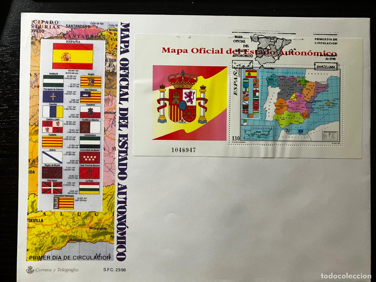 Sellos: SPD Sobre Primer D&iacute;a - Edifil 3460 - HB Estado Auton&oacute;mico 1996