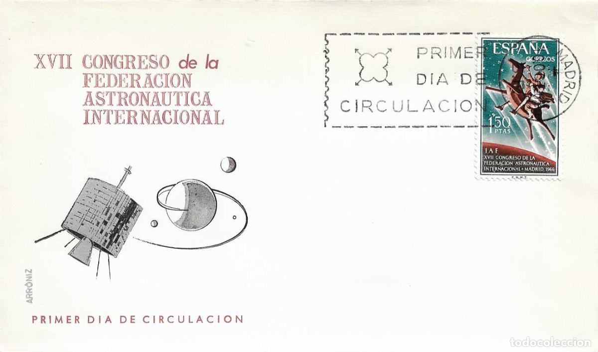 Sellos: DON QUIJOTE CERVANTES CLAVILE&Ntilde;O ASTRONAUTICA XVII CONGRESO 1966 (EDIFIL 1749) RARO SPD ARRONIZ XZX