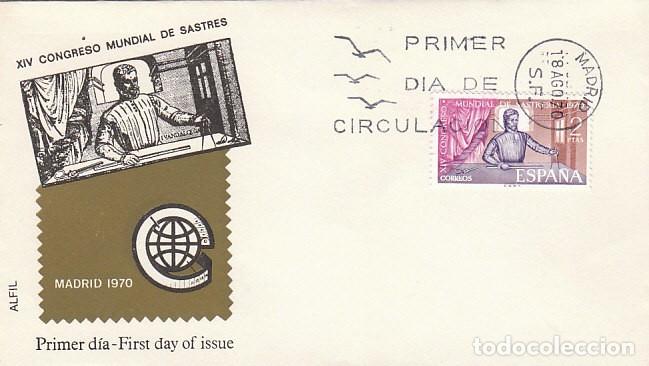 Sellos: EDIFIL 1988, CONGRESO MUNDIAL DE SASTRERIA, PRIMER DIA DE 21-8-1970 SOBRE DE ALFIL