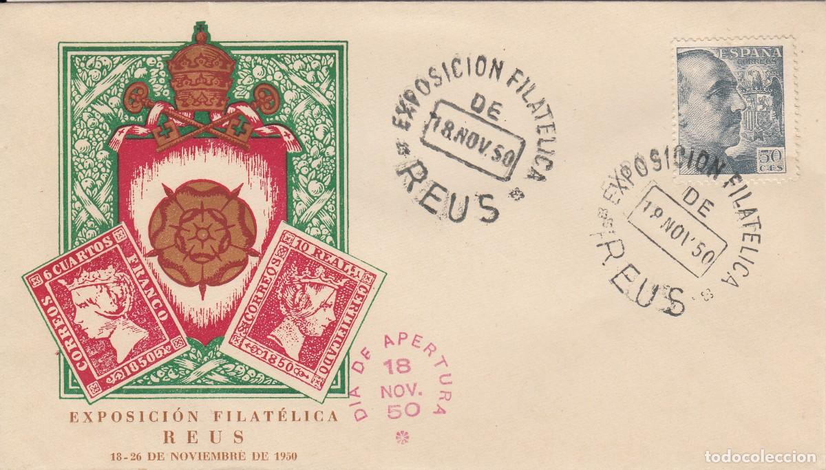 Sellos: MATASELLOS REUS - EXPOSICI&Oacute;N FILAT&Eacute;LICA - 1950 - D&Iacute;A DE APERTURA - NO CIRCULADA