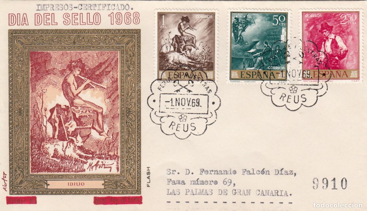 Sellos: MATASELLOS REUS - FERIA DE MUESTRAS 1969 - EN SOBRE PINTURA DE FORTUNY