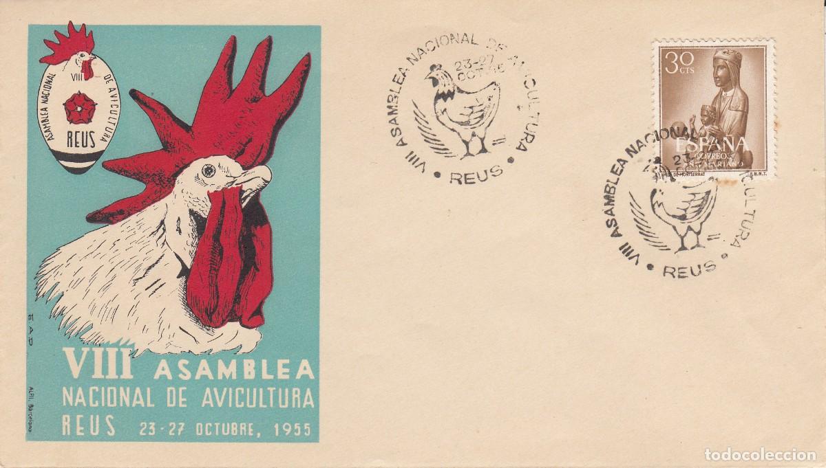 Sellos: MATASELLOS REUS - ASAMBLEA NACIONAL DE AVICULTURA - 1955