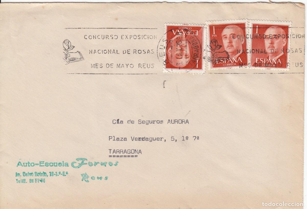 Sellos: MATASELLOS REUS - RODILLO CONCURSO EXPOSICI&Oacute;N NACIONAL DE ROSAS -. 1976