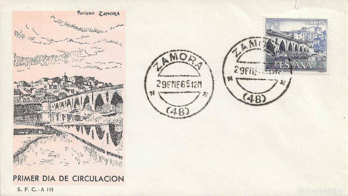 Sellos: PUENTE ROMANO ZAMORA SERIE TURISTICA 1965 (EDIFIL 1646) EN RARO SPD DEL SFC MATASELLOS ZAMORA XZX