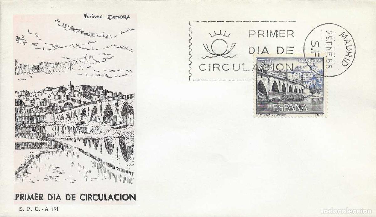 Sellos: PUENTE ROMANO ZAMORA SERIE TURISTICA 1965 (EDIFIL 1646) EN SPD DEL SERVICIO FILATELICO XZX