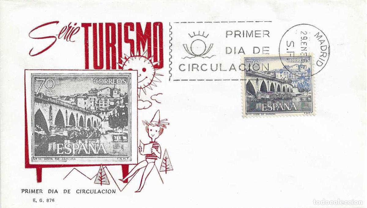 Sellos: PUENTE ROMANO ZAMORA SERIE TURISTICA 1965 (EDIFIL 1646) EN SOBRE PRIMER DIA SIN CIRCULAR EG RARO ASI