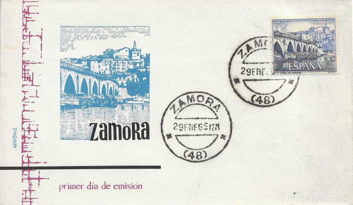 Sellos: PUENTE ROMANO ZAMORA SERIE TURISTICA 1965 (EDIFIL 1646) EN RARO SPD ARRONIZ MATASELLOS ZAMORA XZX