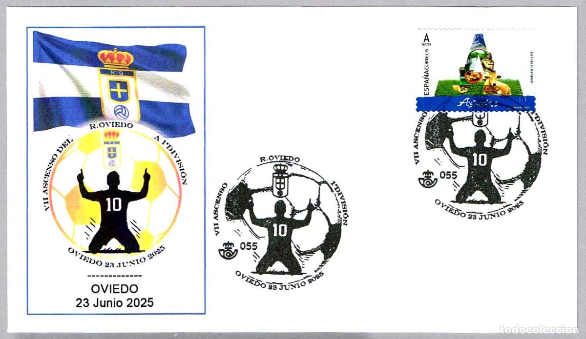 Sellos: Matasellos ASCENSO DE R. OVIEDO A 1&ordf; DIVISION. Oviedo, Asturias, 2025