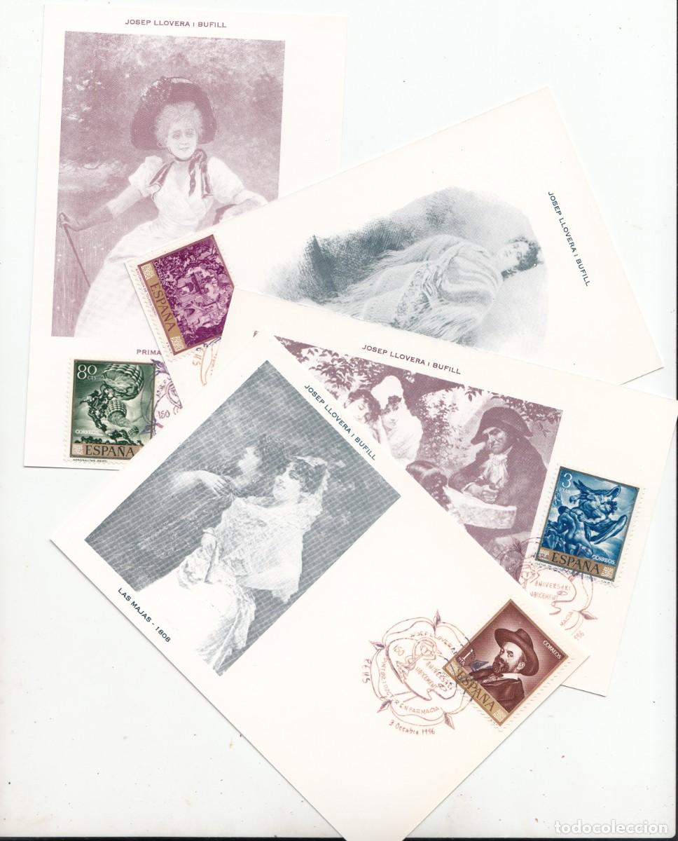 Sellos: MATASELLOS REUS - 150 ANIVERSARI NAIXEMENT JOSEP LLOVERA -1996 COLECCI&Oacute;N DE 4 TARJETAS