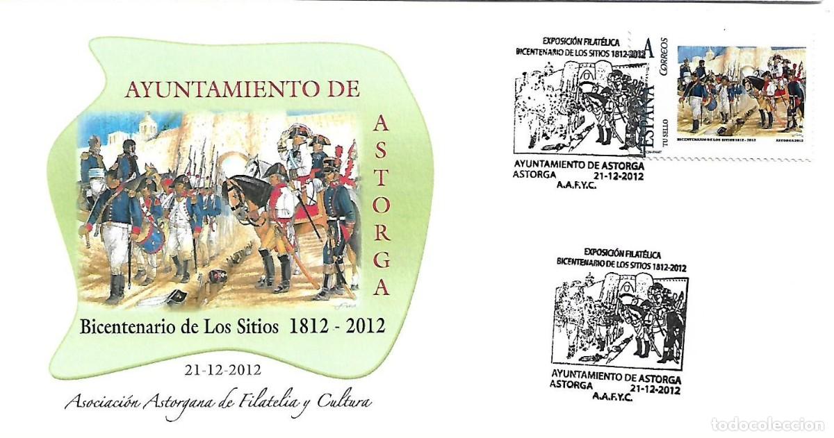 Sellos: MATASELLOS CONMEMORATIVO DE ASTORGA. LE&Oacute;N 2012. BICENTENARIO DE LOS SITIOS 1812-2012