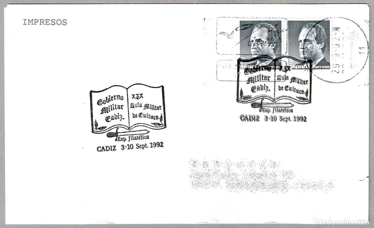 Sellos: Matasellos EXP.FIL. XXX AULA MILITAR DE CULTURA. Cadiz, Andalucia, 1992