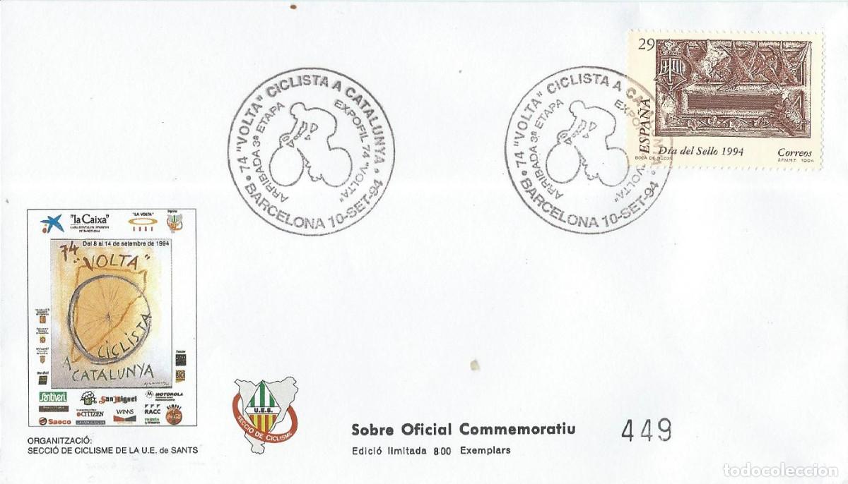 Sellos: 1994. BARCELONA. MATASELLOS/POSTMARK. 74 VOLTA CICLISTA A CATALUNYA. CYCLING. DEPORTES/SPORTS..