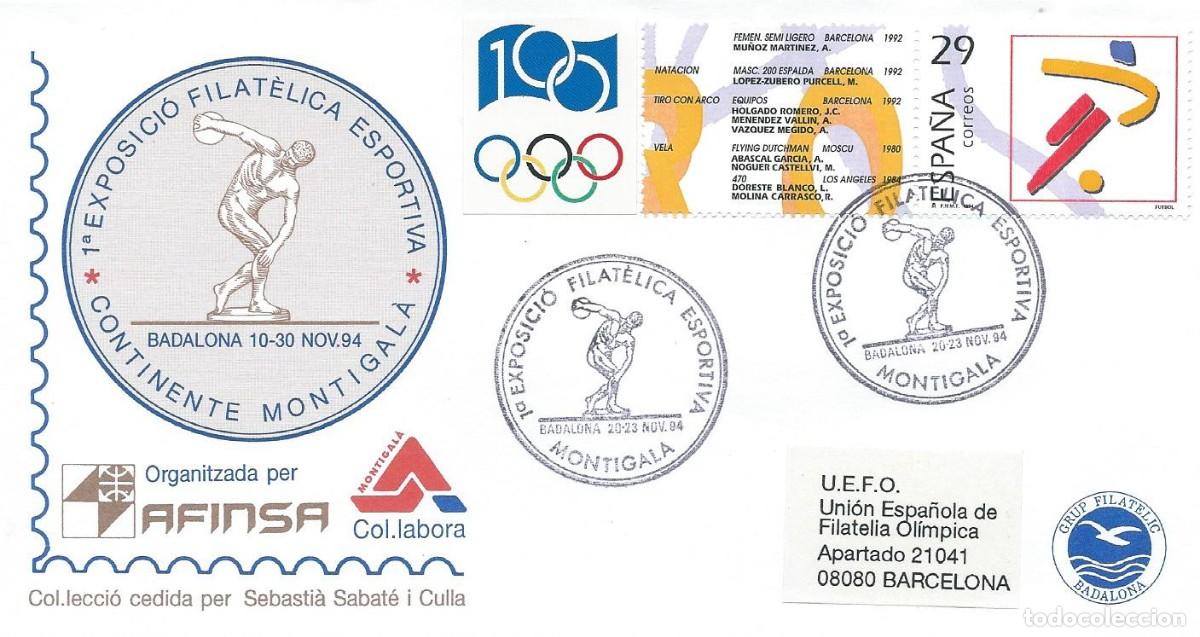Sellos: 1994. BADALONA. MATASELLOS/POSTMARK. EXP. FILAT. DEPORTIVA. DISC&Oacute;BOLO/DISCOBOLUS. DEPORTES/SPORTS.