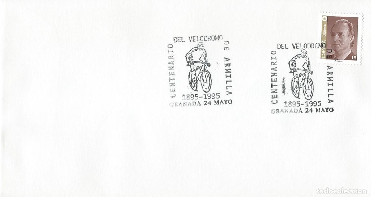 Sellos: 1995. GRANADA. MATASELLOS/POSTMARK. CENT. VEL&Oacute;DROMO DE ARMILLA. CICLISMO/CYCLING. DEPORTES/SPORTS.