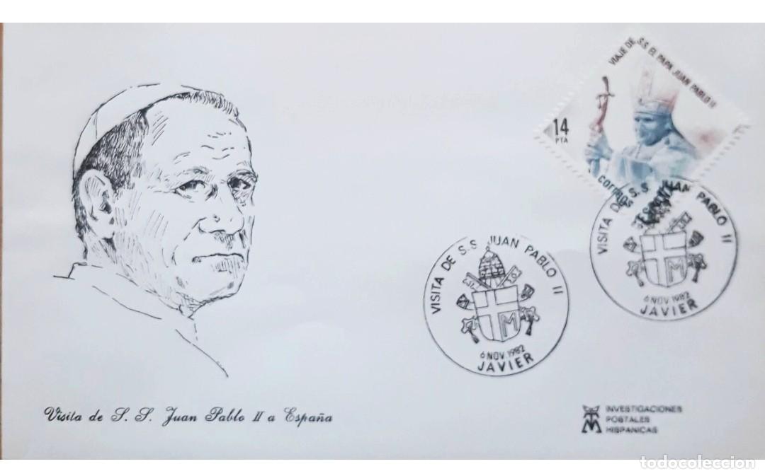 Sellos: 1982 SPD JUAN PABLO II VISITA A ESPA&Ntilde;A - JAVIER.