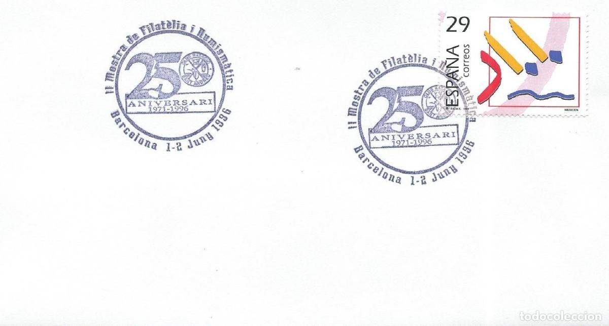Sellos: 1996. BARCELONA. MATASELLOS/POSTMARK. MOSTRA DE FILAT&Egrave;LIA CLUB NATACI&Oacute;N SANT ANDREU. DEPORTES/SPORTS