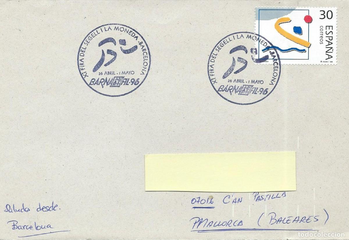 Sellos: 1996. BARCELONA. MATASELLOS/POSTMARK. BARNAFIL'96. FERIA DEL SELLO Y LA MONEDA. DEPORTES/SPORTS.