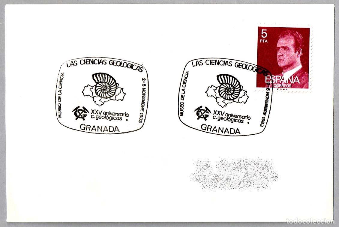 Sellos: Matasellos XXV ANIV. CIENCIAS GEOLOGICAS. Granada, Andalucia, 1983