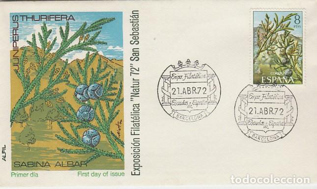 Sellos: A&Ntilde;O 1972, Barcelona, Exposici&oacute;n sobre escudos de Espa&ntilde;a, SOBRE DE ALFIL, ES PRIMER DIA DEL SELLO