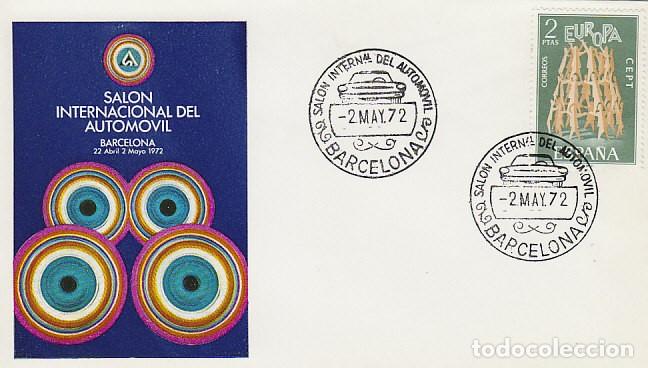 Sellos: A&Ntilde;O 1972, SALON INTERNACIONAL DEL AUTOMOVIL SOBRE OFICIAL, ES PRIMER DIA DEL SELLO