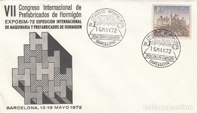 Sellos: A&Ntilde;O 1972, CONGRESO INTERNACIONAL DE PREFABRICADOS DE HORMIGON (B) EN SOBRE OFICIAL