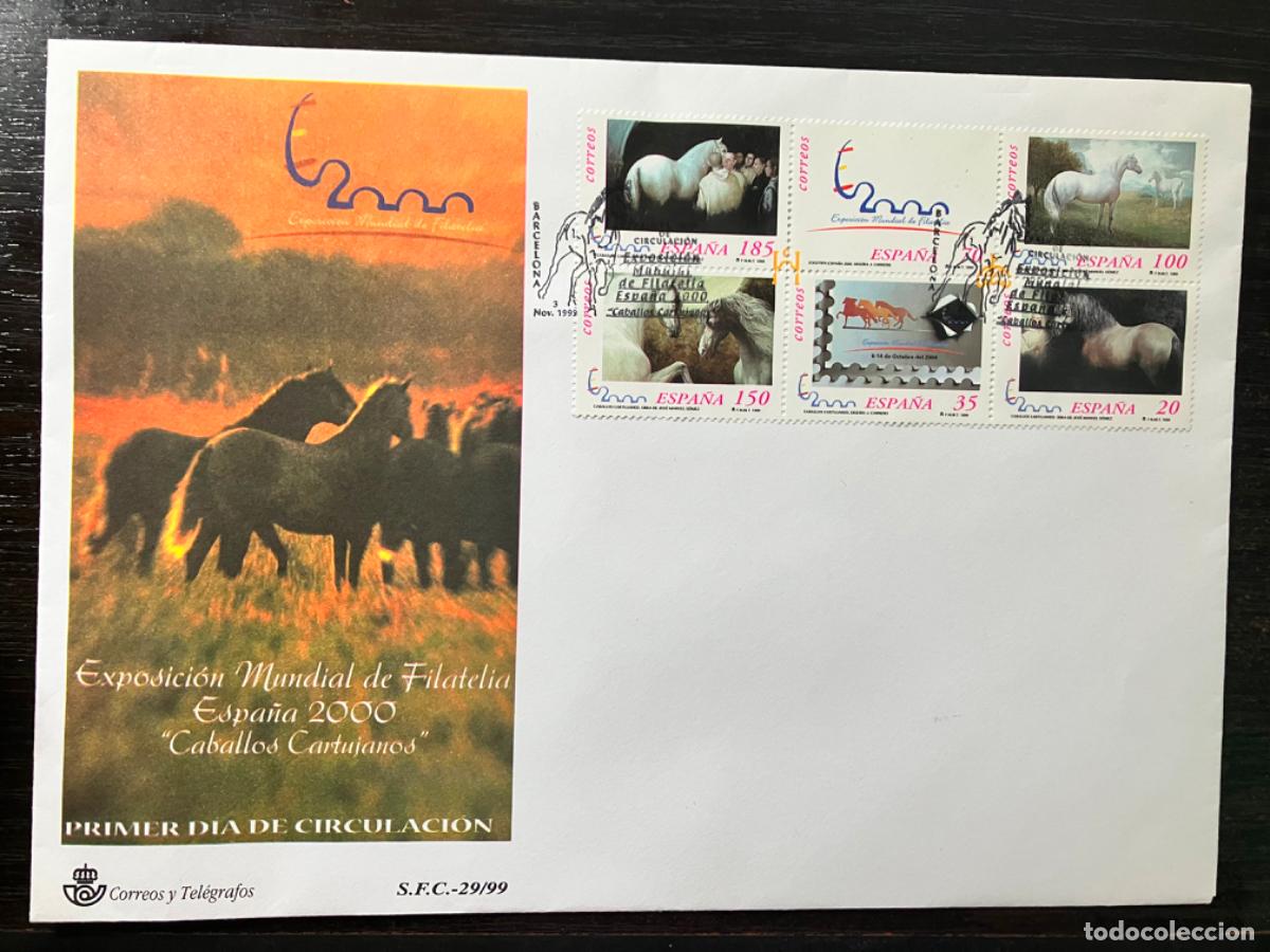 Sellos: SPD Sobre Primer D&iacute;a - Edifil 3679 3684 - HB Exposici&oacute;n Mundial Espa&ntilde;a 2000 Caballos