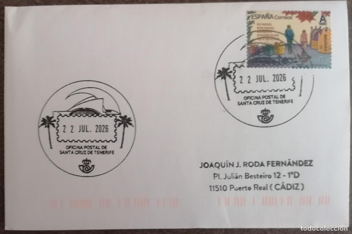 Sellos: SOBRE MATASELLO TURISTICO &rdquo; AUDITORIO STA CRUZ &rdquo; (TENERIFE) TIPO II